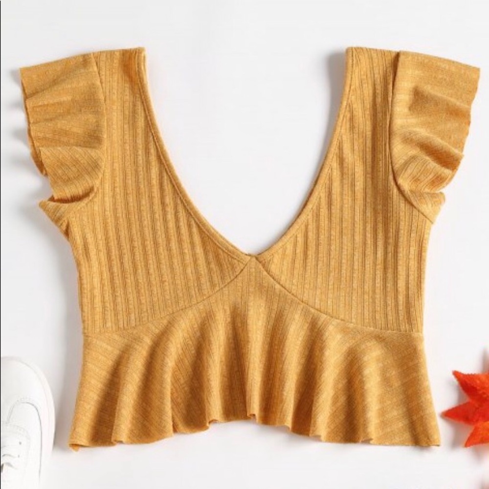 Deep V Peplum Tanktop